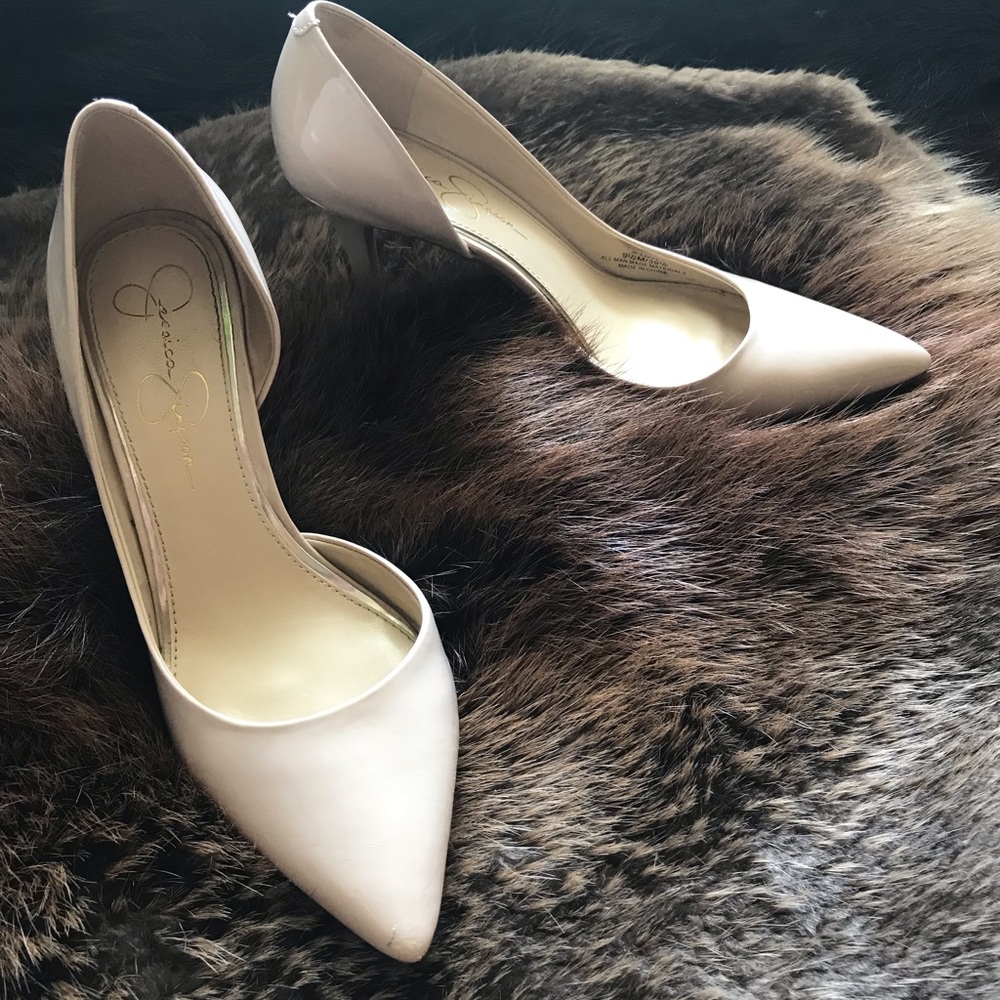 Cream colored pumps
